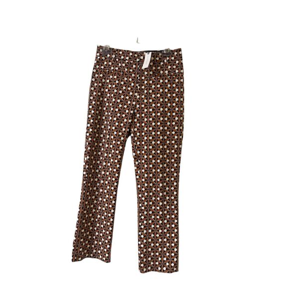 Anthropologie Essential Collection pants brown motif sz 6 NWT - Picture 1 of 5